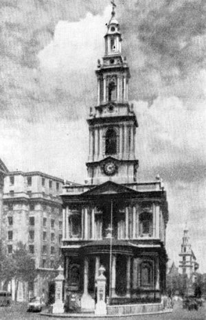 Архитектура Англии: Лондон. Сент-Мери-ле-Странд, 1714-1717 гг., Д. Гиббс