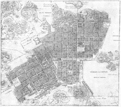 Архитектура Финляндии: Хельсинки (Гельсингфорс), план 1840 г.
