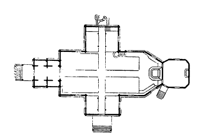 Архитектура Финляндии: Кеуру. Деревянная церковь, 1756—1758гг., А. Хакола. План
