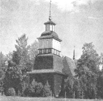 Архитектура Финляндии: Петеяявеси. Деревянная церковь, 1764 г., Я. и Э. Леппянен. Общий вид