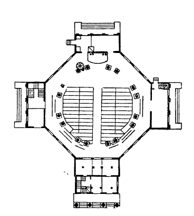 Архитектура Латвии: Рига. Церковь Иисуса, 1819—1822 г. План 
