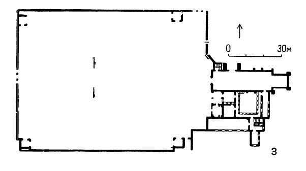 Архитектура Латинской Америки: Кальпан, францисканский монастырь, 1540—1548 гг. генплан