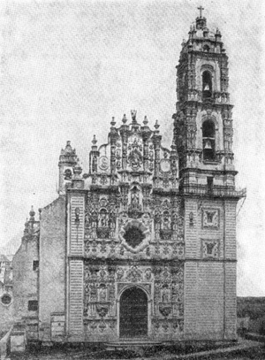 Архитектура Латинской Америки: Тепоцотлан. Церковь Сан-Мартин, 1760—1762 гг. Фасад