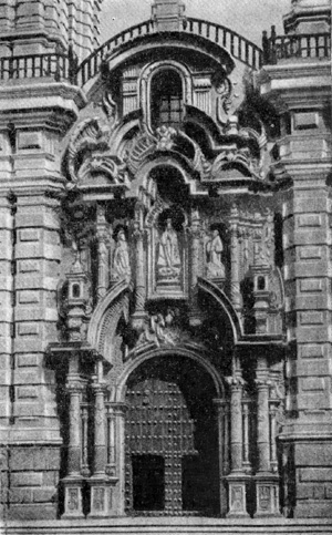 Архитектура Латинской Америки: Лима. Церковь Сан-Франсиско, 1657—1674 гг. Портал