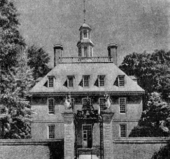 Архитектура США: Вильямсбург (Виргиния). Дворец губернатора, 1706—1720, 1748—1751 гг. Общий вид