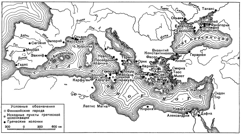 Карта. Греческая колонизация