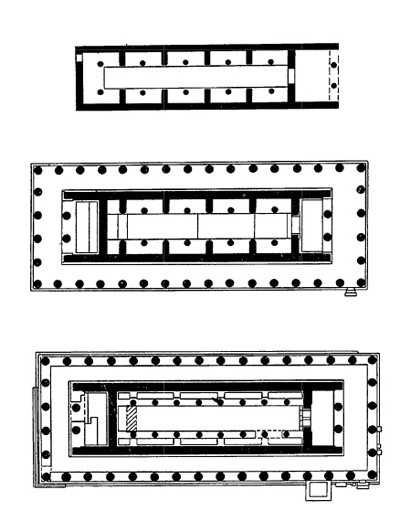 Архитектура Древней Греции. Олимпия. Храм Геры, конец VII — начало VI в. до н. э. Планы
