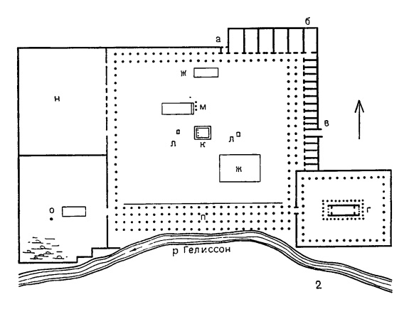 Архитектура Древней Греции. Мегалополь, с 370 г. до н.э.: схематический план агоры