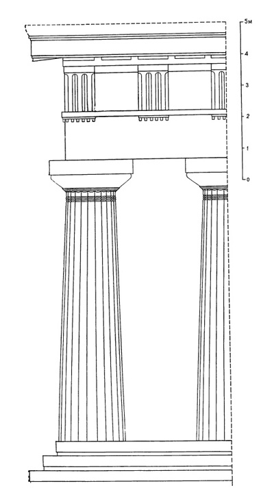 Архитектура Древней Греции. Посейдония. II храм Геры. Фрагмент ордера