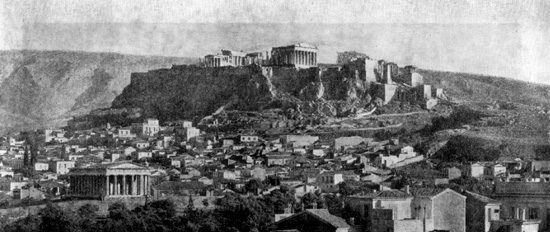 Архитектура Древней Греции. Афины. Акрополь. Вид с северо-запада