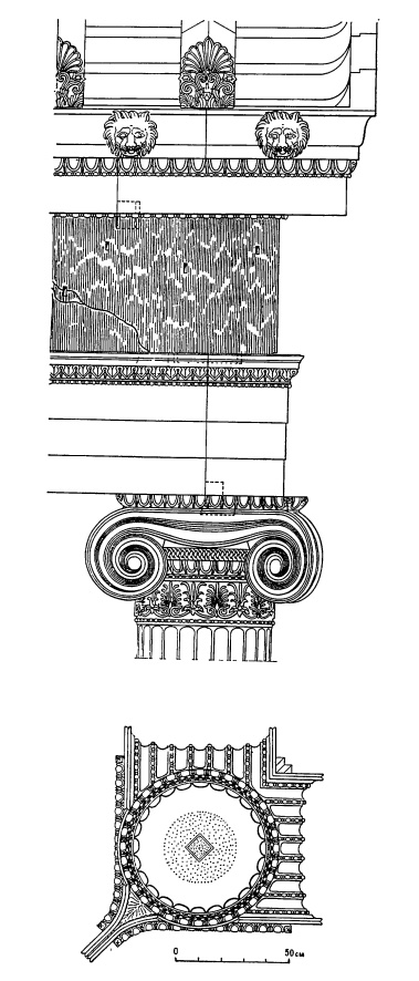 Архитектура Древней Греции. Афины. Эрехтейон. Восточный портик, ордер (по Стивенсу и Патону)