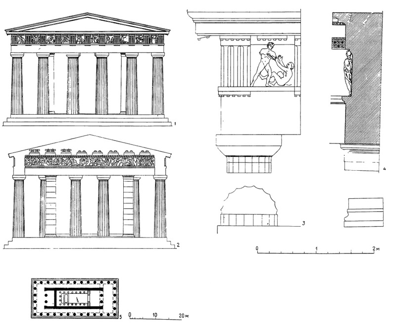 Архитектура Древней Греции. Афины. Храм Гефеста, или Гефестейон (ранее известный под названием Тезейона), между 440—430 гг. до н. э.