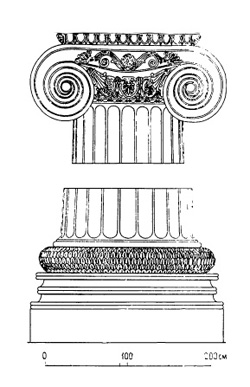 Архитектура Древней Греции. Сарды. Храм Артемиды. Капитель и база колонны IV в. до н.э.