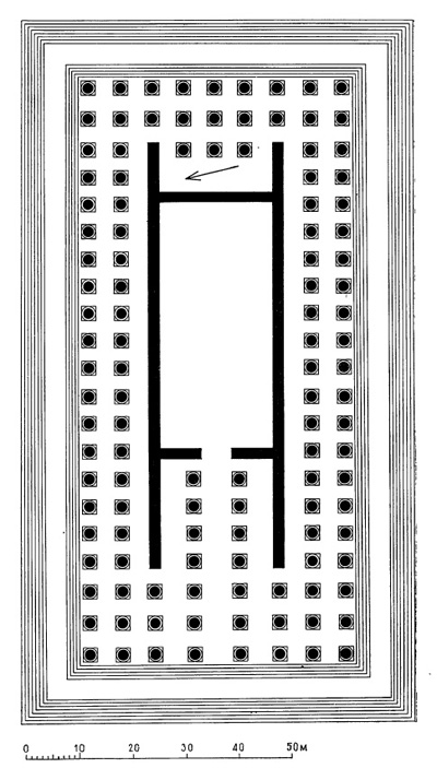Архитектура Древней Греции. Эфес. Храм Артемиды, после 356 г. до н. э. План (реконструкция)