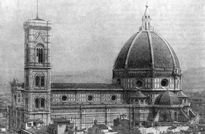 Архитектура эпохи Возрождения в Италии: Флоренция. Собор Санта Мария дель Фьоре, 1296-1470 гг. Арнольфо ди Камбио, Джотто (кампанила), Брунеллеско (купол)