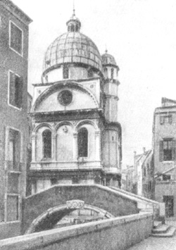 Архитектура эпохи Возрождения в Италии: Венеция: Церковь Санта Мария деи Мираколи, 1481—1489 гг., Пьетро Ломбардо. Задний фасад церкви