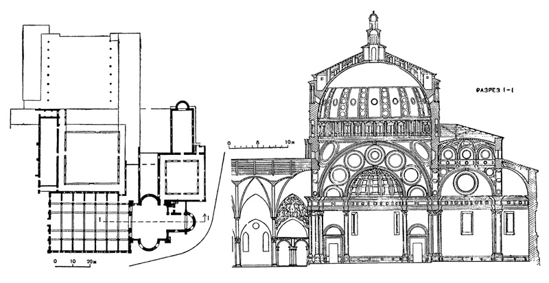 Архитектура эпохи Возрождения в Италии: Милан. План монастыря и церковь Санта Мария делле Грацие. Браманте