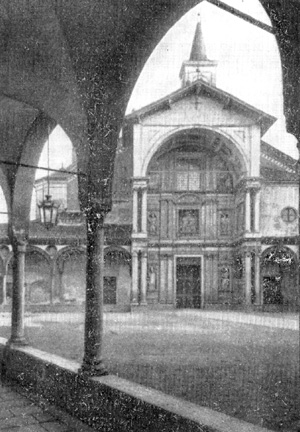 Архитектура эпохи Возрождения в Италии: Аббьятеграссо. Монастырская церковь. Входной портал, 1497 г., Браманте