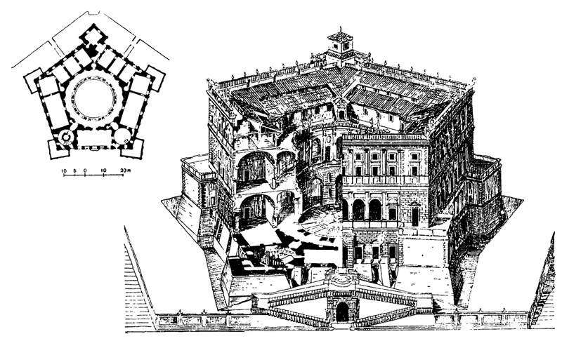 Архитектура эпохи Возрождения в Италии: Капрарола близ Витербо. Замок Фарнезе, с 1559 г. Виньола