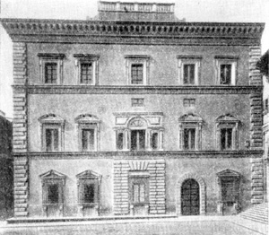 Архитектура эпохи Возрождения в Италии: Флоренция. Палаццо Грифони, 1563 г., Амманати. Фасад с площади Сантиссима Аннунциата