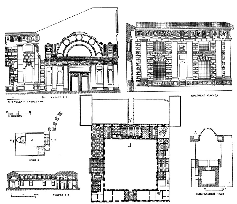Архитектура эпохи Возрождения в Италии: Мантуя. Палаццо дель Те, 1526—1534 гг. Джулио Романо; А — Казино или «секретный сад»