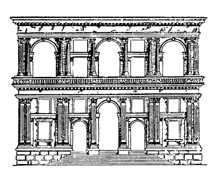 Архитектура эпохи Возрождения в Италии: Венеция. Палаццо Гримани, начато в 1556 г. Микеле Санмикели. Фасад (реконструкция первоначального замысла)