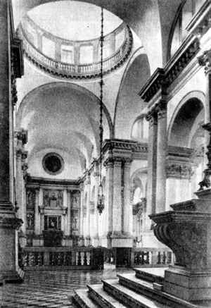 Архитектура эпохи Возрождения в Италии: Венеция. Церковь монастыря Сан Джорджо Маджоре, вид от алтаря в сторону входа