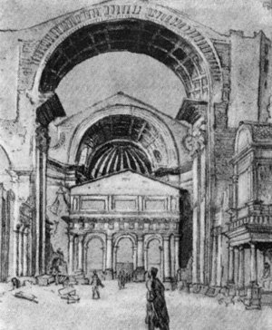 Строительная техника эпохи Возрождения: Работы на строительстве барабана купола собора св. Петра в Риме