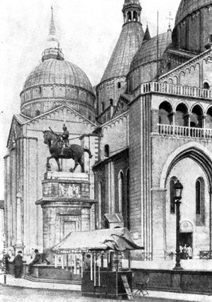 Архитектура эпохи Возрождения в Италии: Падуя. Памятник Гаттамелата, 1447 г. Донателло