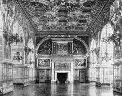 Архитектура Франции эпохи Возрождения: Фонтенбло. Загородный дворец, с 1528 г. Галерея Генриха II, Делорм, Приматиччо