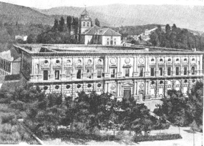 Архитектура Испании эпохи Возрождения: Гранада. Дворец Карла V, начат в 1526 г. Педро Мачука. Общий вид
