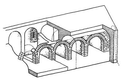 Архитектура Древнего Рима. Ферентино. Рынок. 1-я половина I в. до н.э. Реконструкция