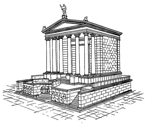 Архитектура Древнего Рима. Римский форум. Храм Юлия, 29 г. до н.э. Реконструкция