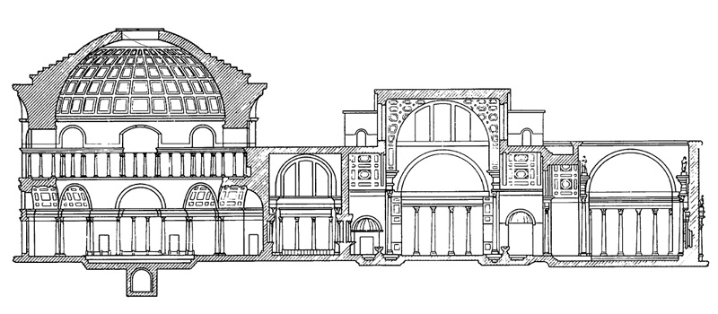 Архитектура Древнего Рима. Рим. Термы Каракаллы. Разрез