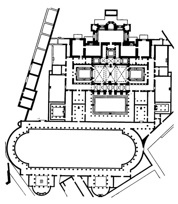 Архитектура Древнего Рима. Лептис Магна. Большие термы II в. н.э. План