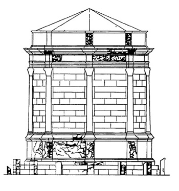 Архитектура Древнего Рима. Пола. Мавзолей, середина I в. н.э. Реконструкция фасада