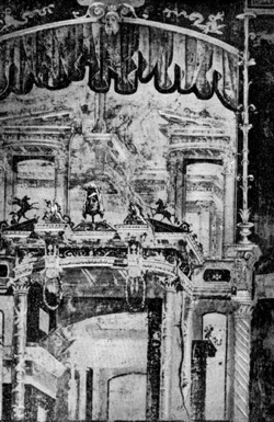 Архитектура Древнего Рима. Геркуланум. Деталь стенной росписи, 50—79 гг. н.э., IV стиль